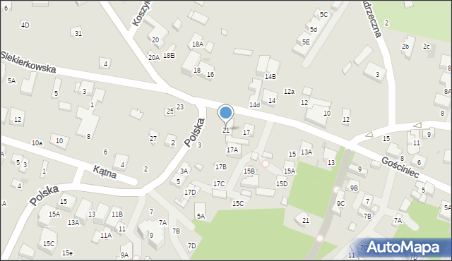 Warszawa, Gościniec, 21, mapa Warszawy