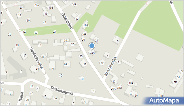 Warszawa, Gościniec, 24A, mapa Warszawy
