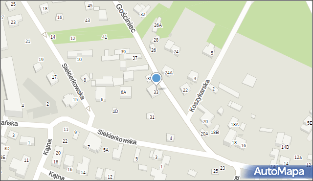 Warszawa, Gościniec, 33, mapa Warszawy