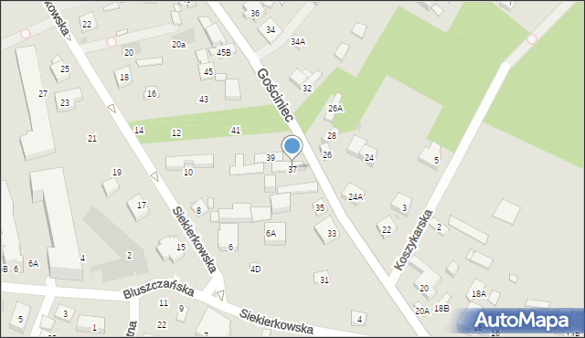 Warszawa, Gościniec, 37, mapa Warszawy
