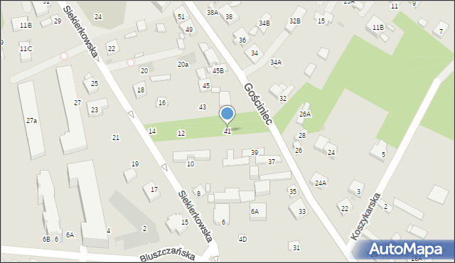 Warszawa, Gościniec, 41, mapa Warszawy