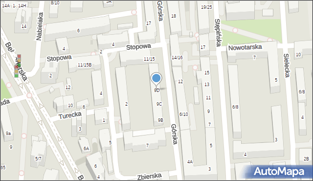 Warszawa, Górska, 9D, mapa Warszawy