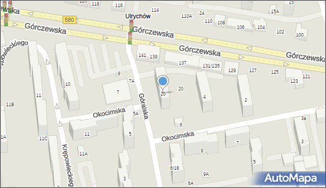 Warszawa, Góralska, 20, mapa Warszawy