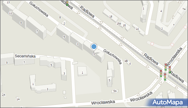 Warszawa, Gołuchowska, 1, mapa Warszawy