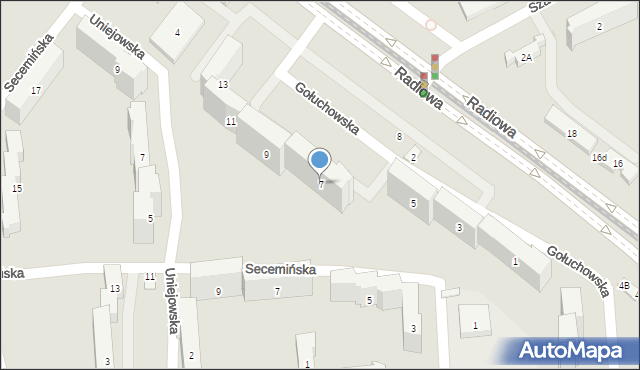 Warszawa, Gołuchowska, 7, mapa Warszawy