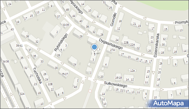 Warszawa, Gomółki Mikołaja, 5, mapa Warszawy