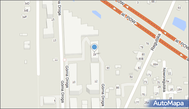 Warszawa, Górna Droga, 14, mapa Warszawy