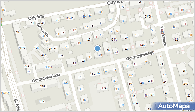 Warszawa, Goszczyńskiego Seweryna, 28A, mapa Warszawy