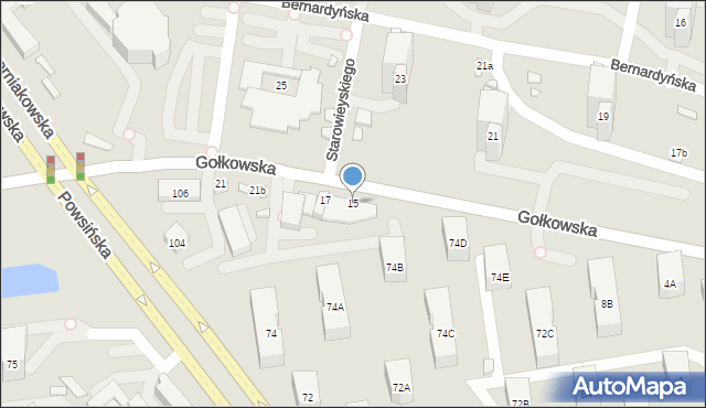 Warszawa, Gołkowska, 15, mapa Warszawy