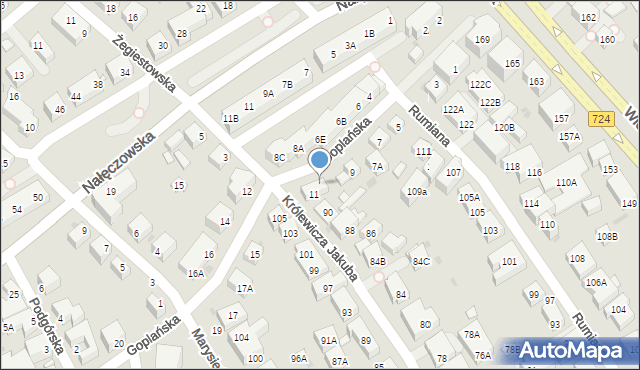 Warszawa, Goplańska, 11A, mapa Warszawy