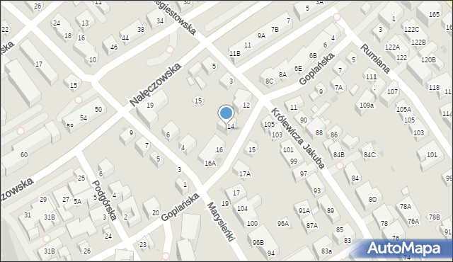 Warszawa, Goplańska, 14A, mapa Warszawy