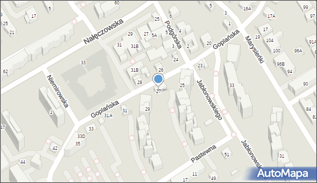 Warszawa, Goplańska, 27, mapa Warszawy