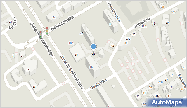 Warszawa, Goplańska, 44, mapa Warszawy