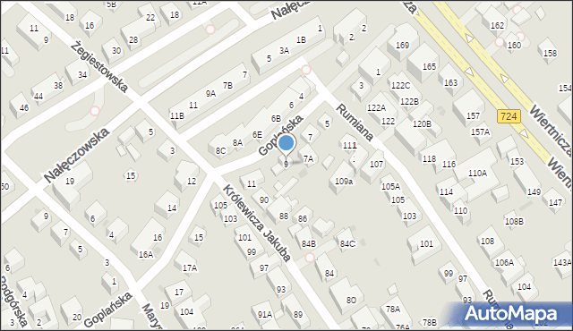 Warszawa, Goplańska, 9, mapa Warszawy
