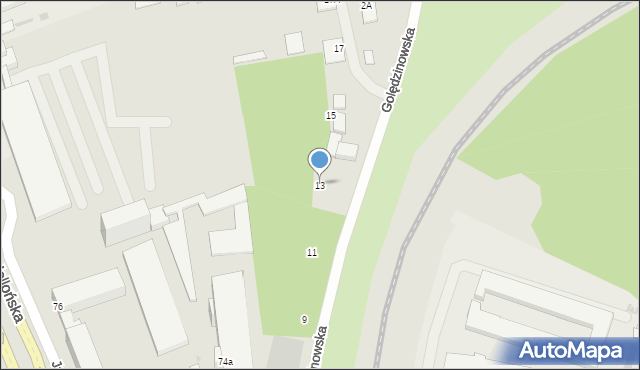 Warszawa, Golędzinowska, 13, mapa Warszawy