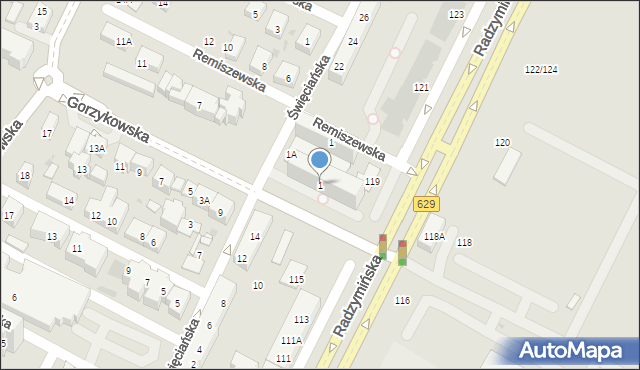 Warszawa, Gorzykowska, 1, mapa Warszawy