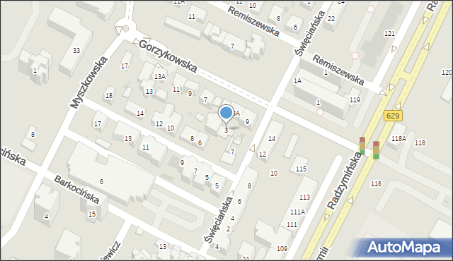 Warszawa, Gorzykowska, 3, mapa Warszawy