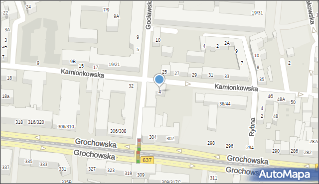 Warszawa, Gocławska, 4, mapa Warszawy