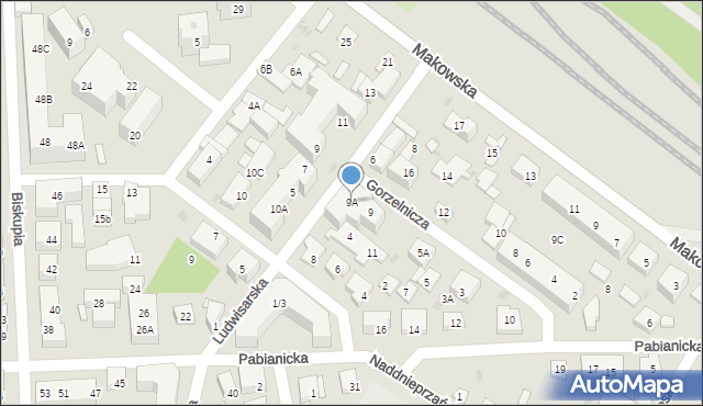 Warszawa, Gorzelnicza, 9A, mapa Warszawy