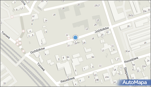 Warszawa, Goździków, 14, mapa Warszawy