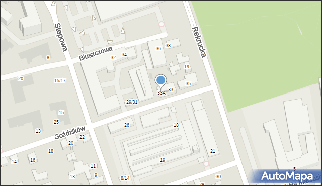 Warszawa, Goździków, 33A, mapa Warszawy