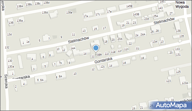 Warszawa, Gontarska, 11a, mapa Warszawy