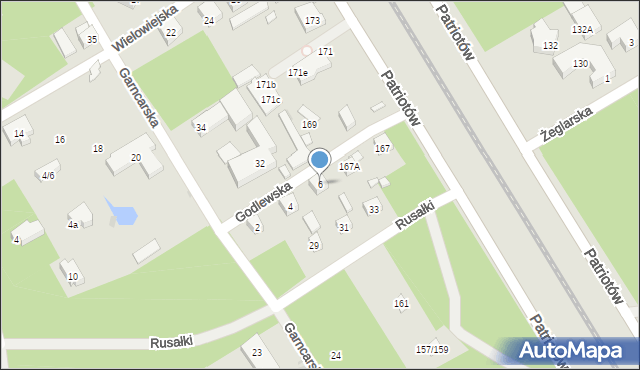 Warszawa, Godlewska, 6, mapa Warszawy