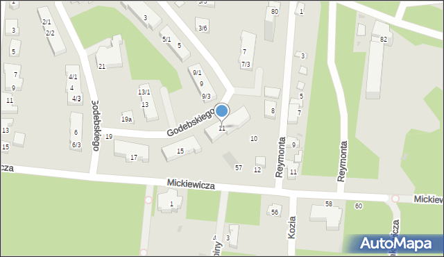 Warszawa, Godebskiego Cypriana, 11, mapa Warszawy