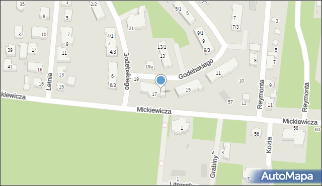 Warszawa, Godebskiego Cypriana, 17/3, mapa Warszawy