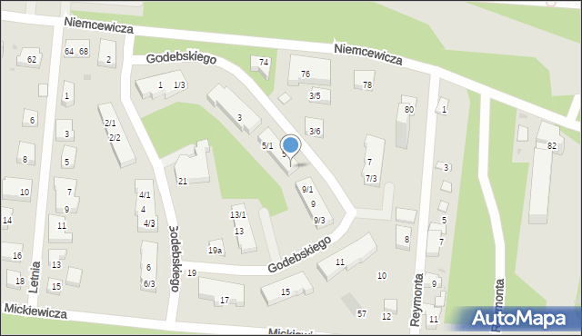 Warszawa, Godebskiego Cypriana, 5/3, mapa Warszawy