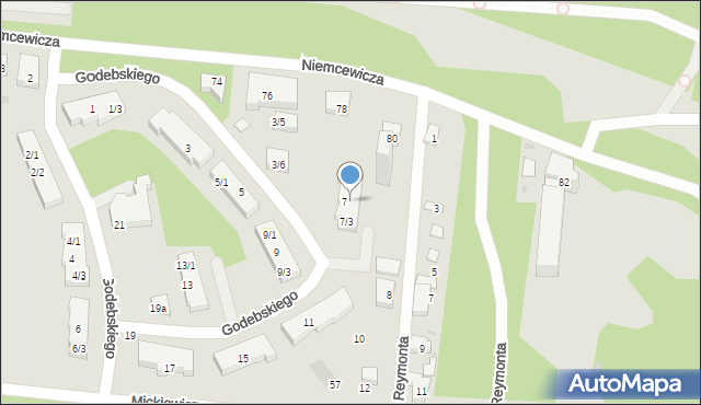 Warszawa, Godebskiego Cypriana, 7/2, mapa Warszawy