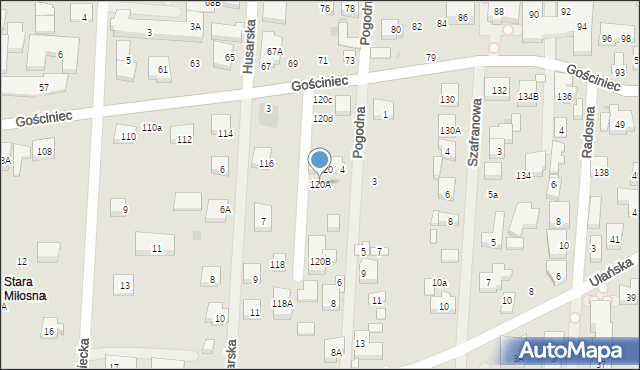 Warszawa, Gościniec, 120A, mapa Warszawy