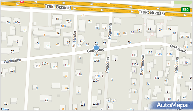 Warszawa, Gościniec, 120c, mapa Warszawy
