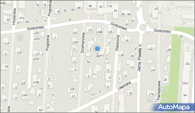 Warszawa, Gościniec, 134, mapa Warszawy