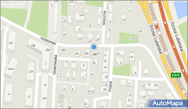 Warszawa, Gościniec, 168, mapa Warszawy