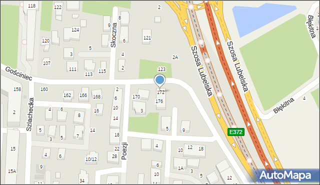 Warszawa, Gościniec, 172, mapa Warszawy