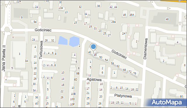 Warszawa, Gościniec, 44, mapa Warszawy