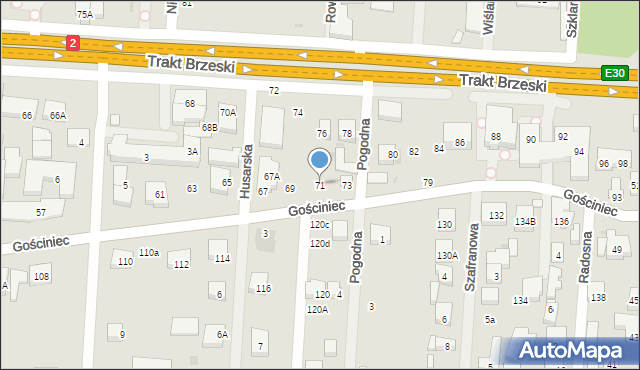Warszawa, Gościniec, 71, mapa Warszawy