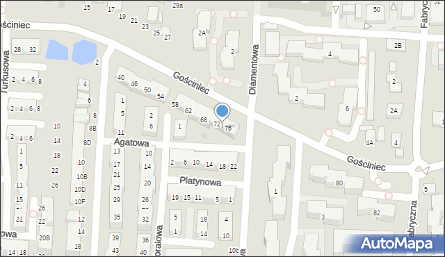Warszawa, Gościniec, 74, mapa Warszawy