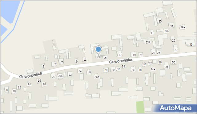 Wąsewo, Goworowska, 13, mapa Wąsewo