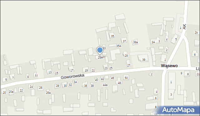 Wąsewo, Goworowska, 23A, mapa Wąsewo