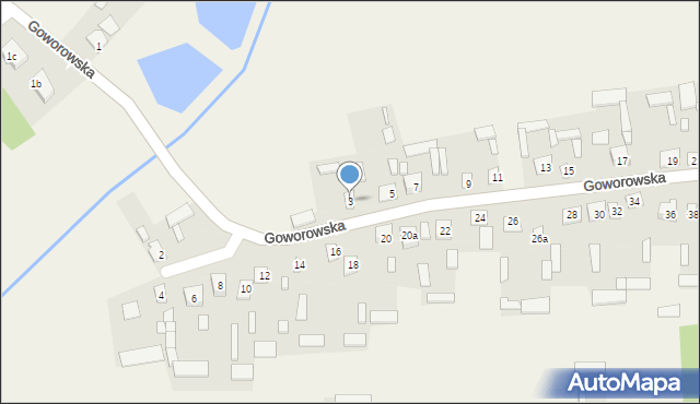 Wąsewo, Goworowska, 3, mapa Wąsewo