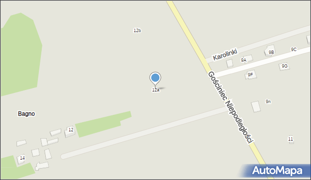 Węgrów, Gościniec Niepodległości, 12a, mapa Węgrów