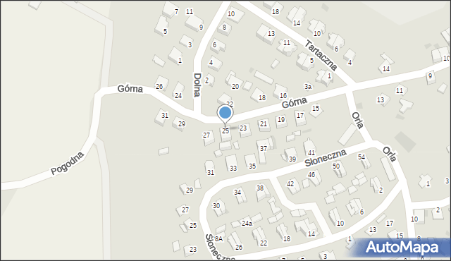 Więcbork, Górna, 25, mapa Więcbork