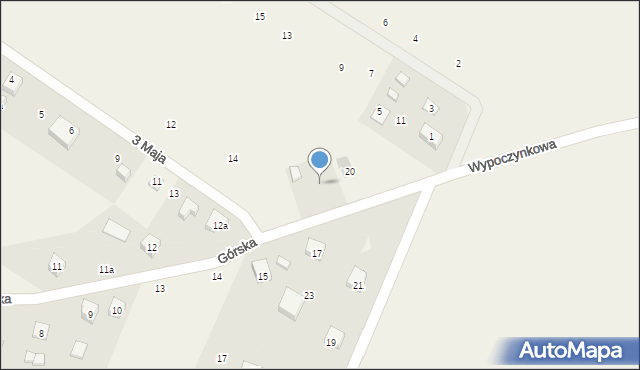 Wiele, Górska, 18, mapa Wiele