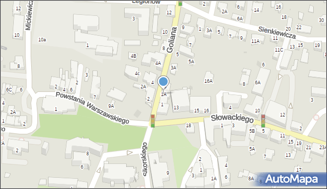 Wieliczka, Goliana Zygmunta, ks., 1A, mapa Wieliczka