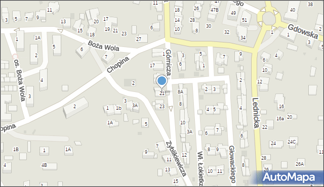 Wieliczka, Górnicza, 21, mapa Wieliczka