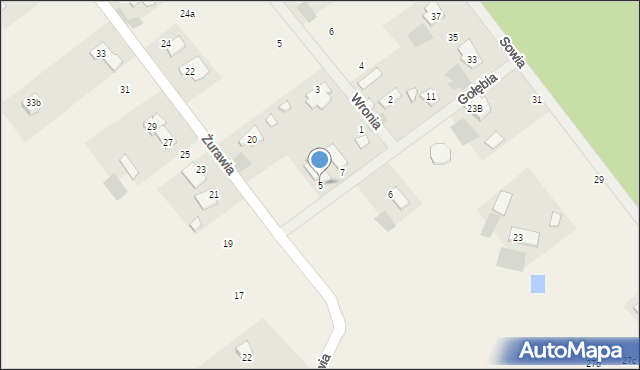 Wieniec-Zalesie, Gołębia, 5, mapa Wieniec-Zalesie