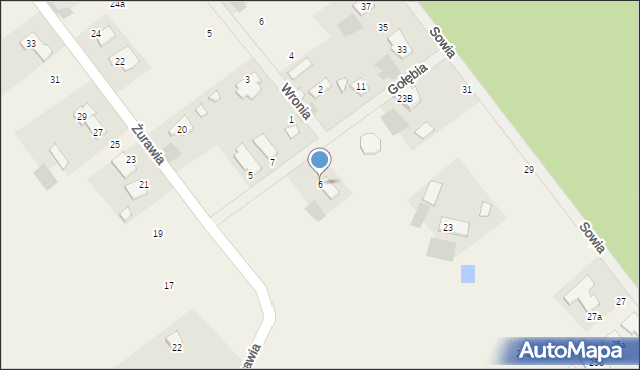 Wieniec-Zalesie, Gołębia, 6, mapa Wieniec-Zalesie