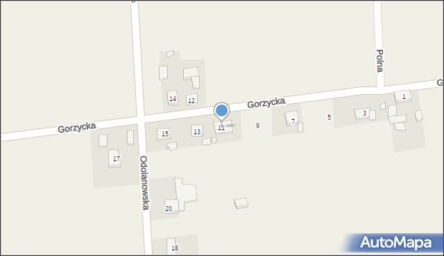 Wierzbno, Gorzycka, 11, mapa Wierzbno